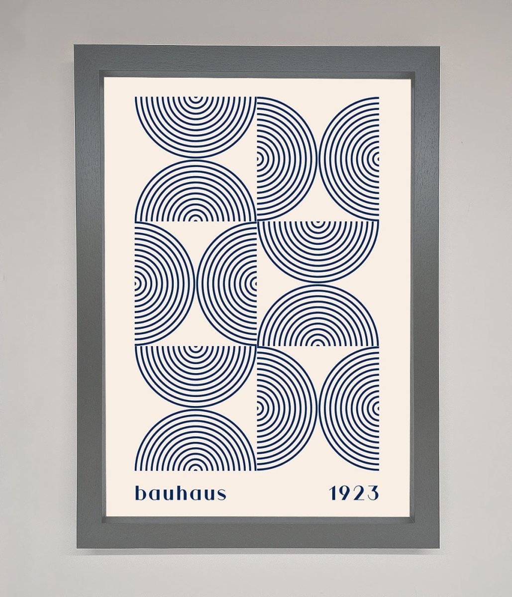 Bauhaus Print 1923 Navy Abstract Framed Poster
