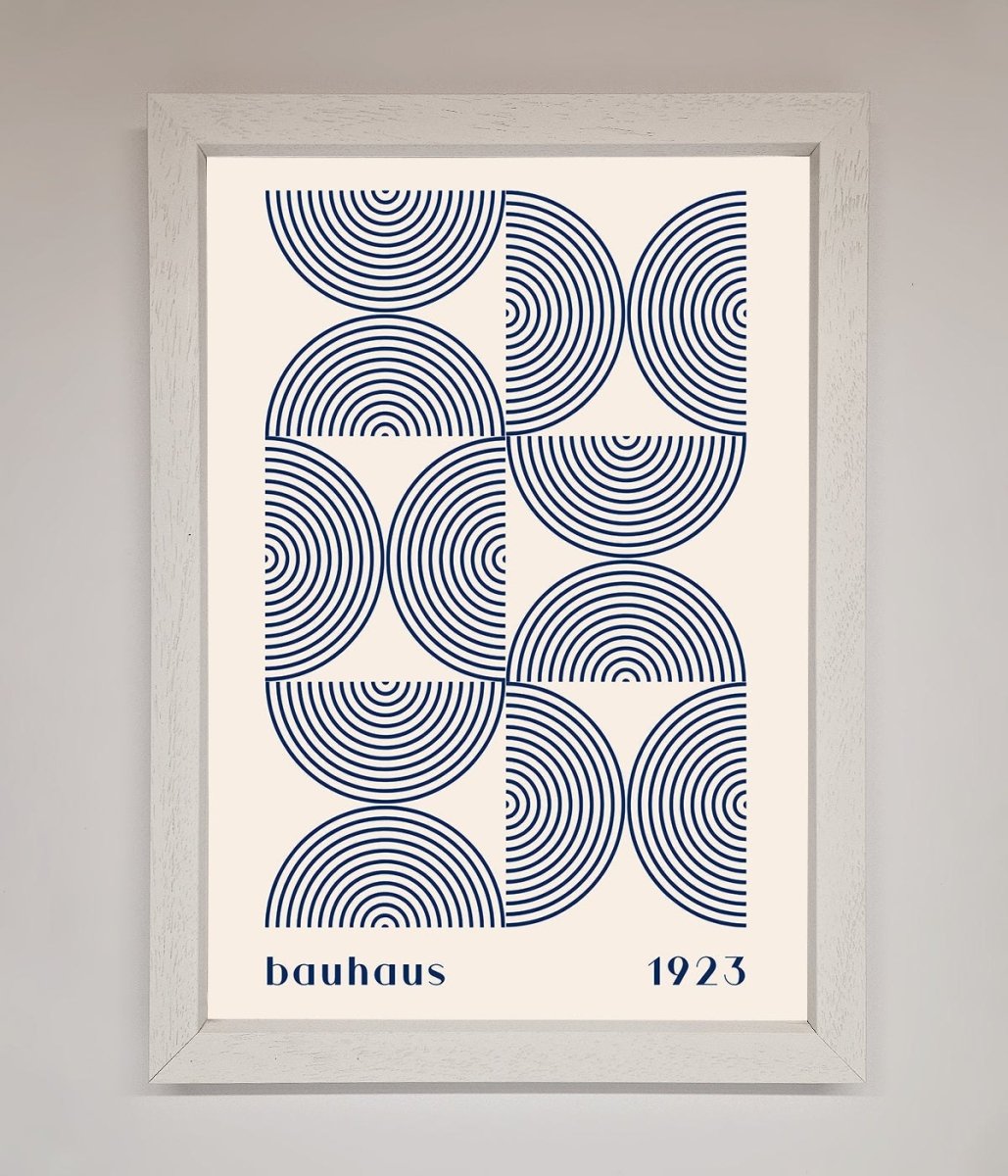 Bauhaus Print 1923 Navy Abstract Framed Poster