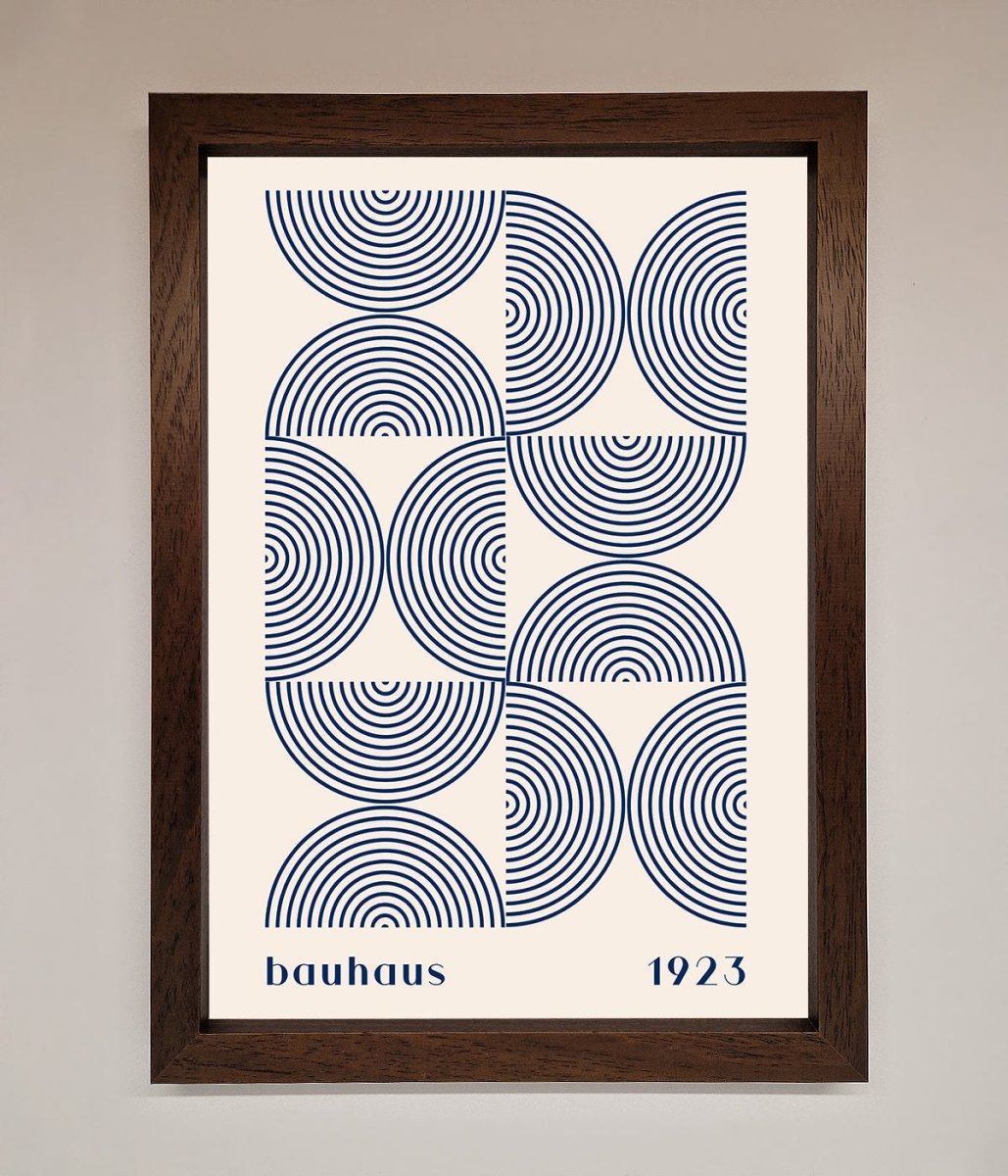 Bauhaus Print 1923 Navy Abstract Framed Poster