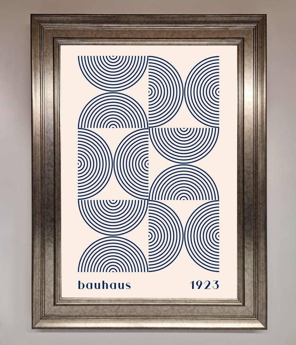 Bauhaus Print 1923 Navy Abstract Framed Poster