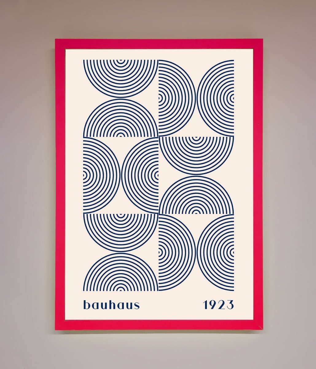 Bauhaus Print 1923 Navy Abstract Framed Poster