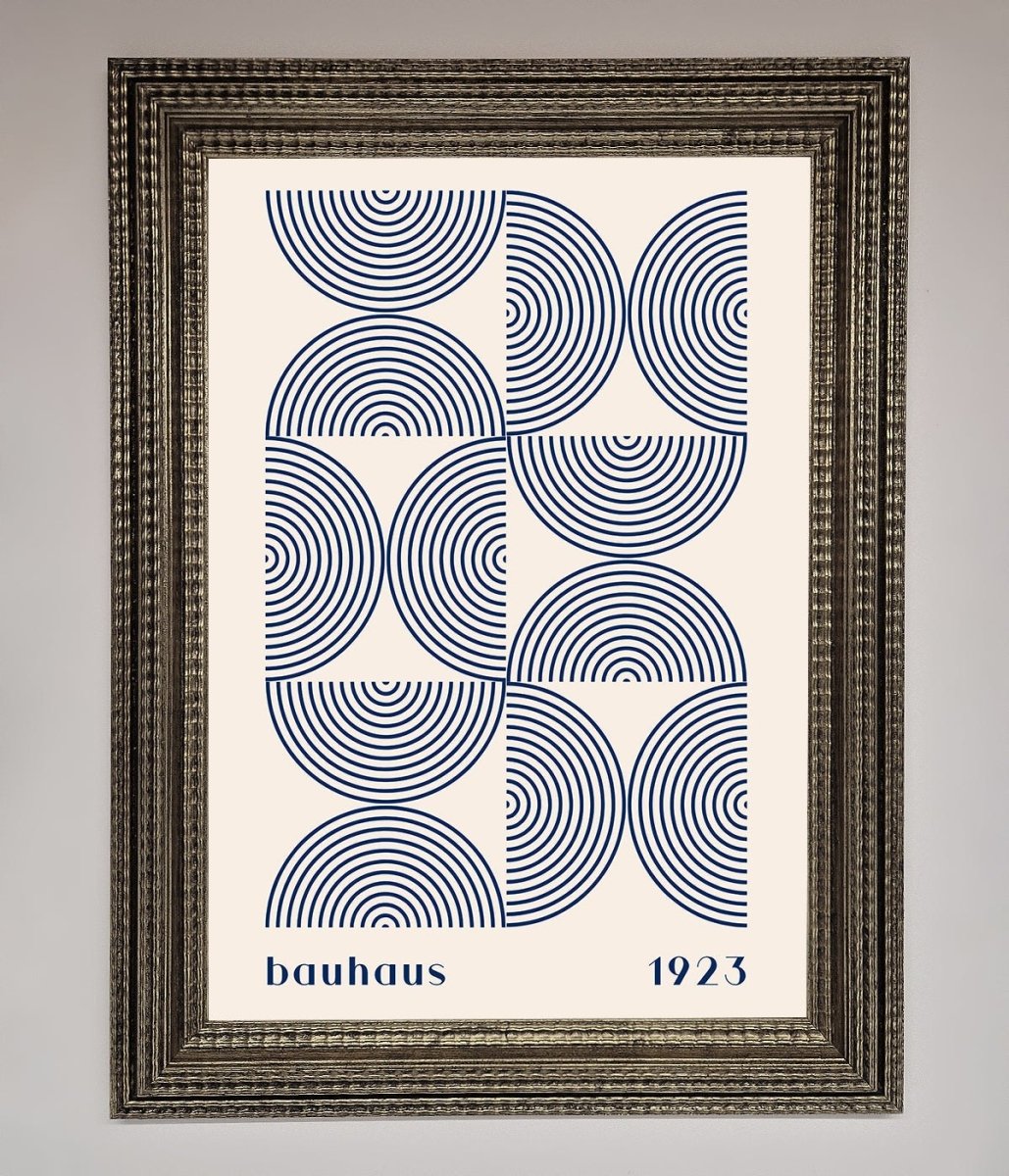 Bauhaus Print 1923 Navy Abstract Framed Poster