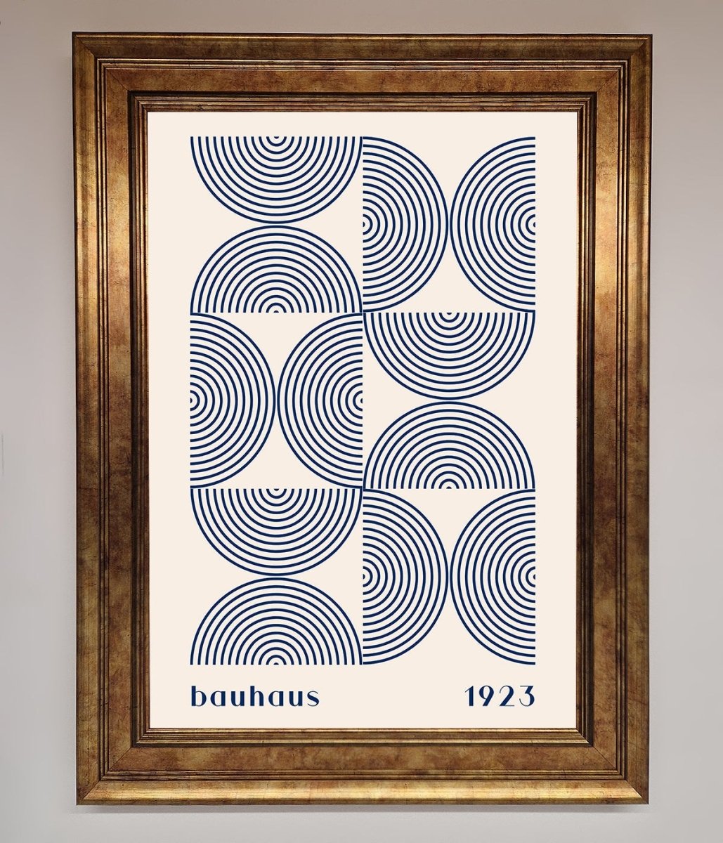 Bauhaus Print 1923 Navy Abstract Framed Poster