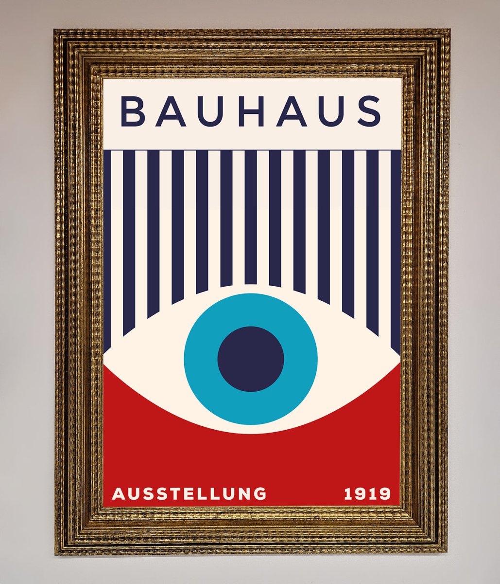 Bauhaus Red and Blue Eye Framed Wall Art