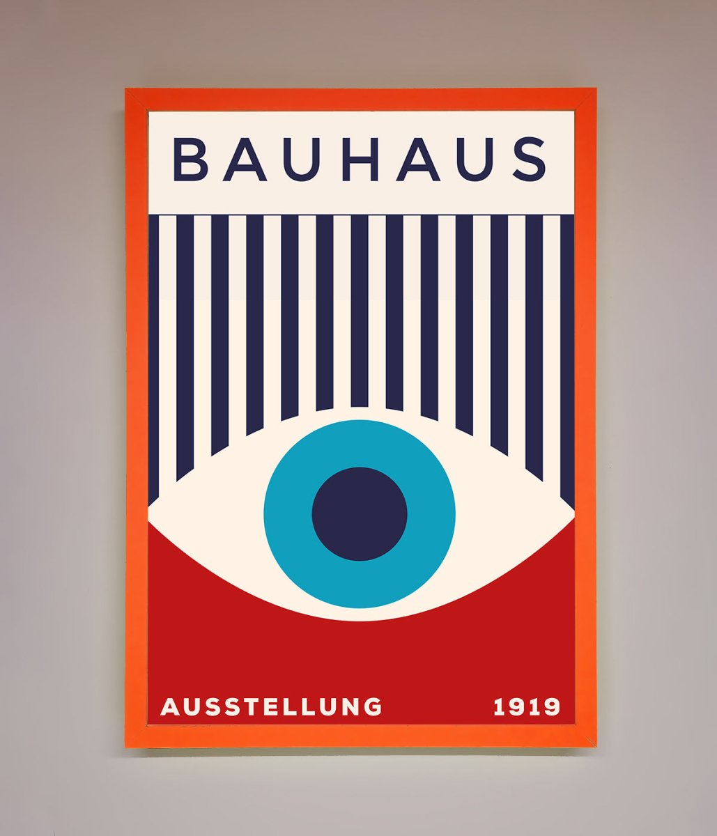 Bauhaus Red and Blue Eye Framed Wall Art