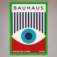 Bauhaus Red and Blue Eye Framed Wall Art