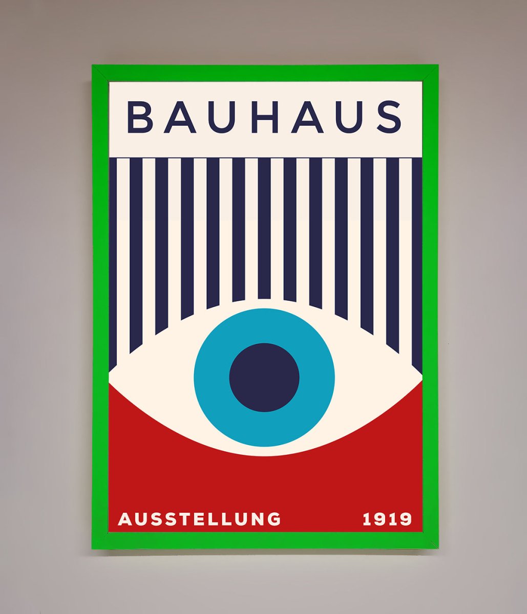 Bauhaus Red and Blue Eye Framed Wall Art