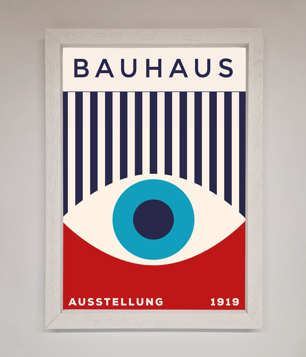 Bauhaus Red and Blue Eye Framed Wall Art