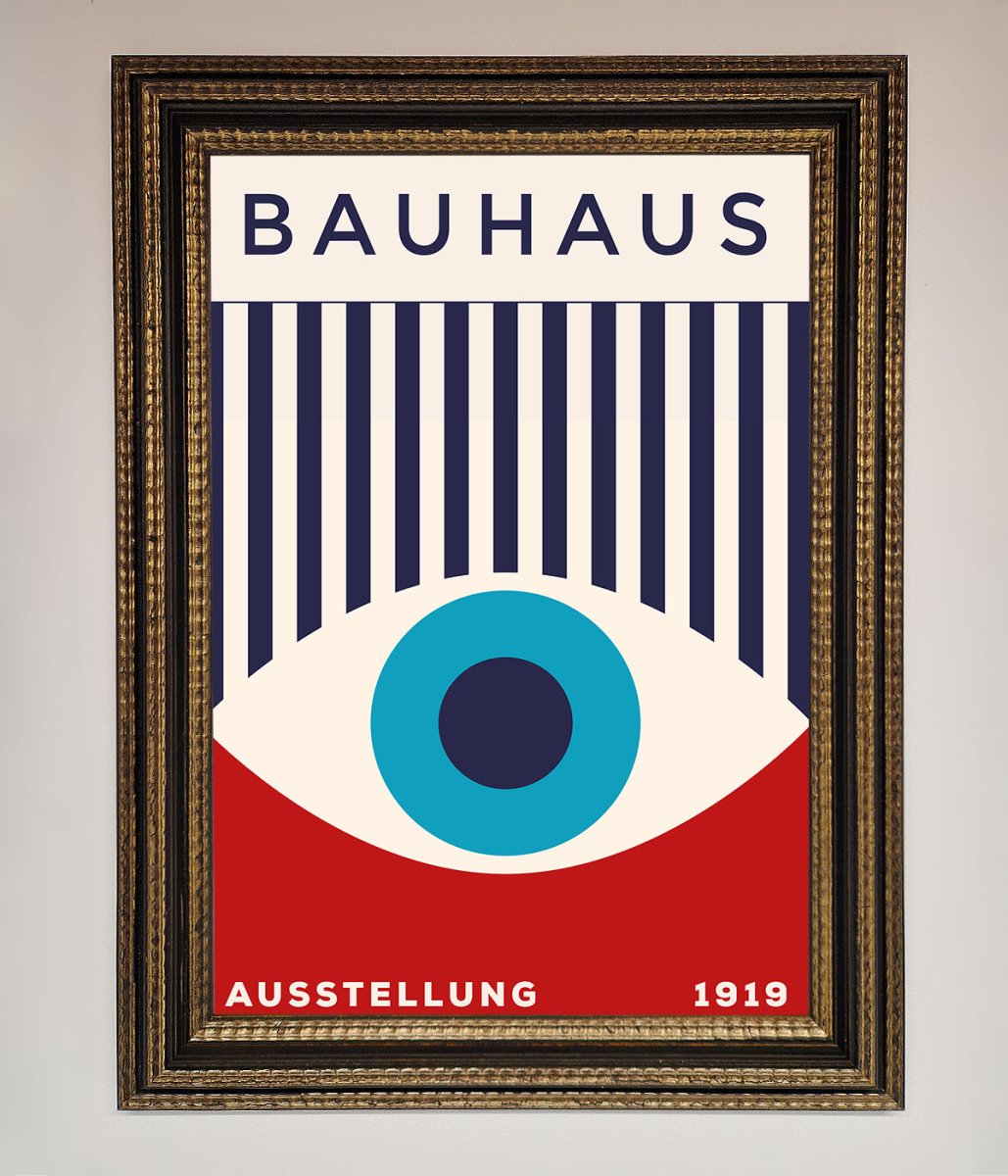 Bauhaus Red and Blue Eye Framed Wall Art