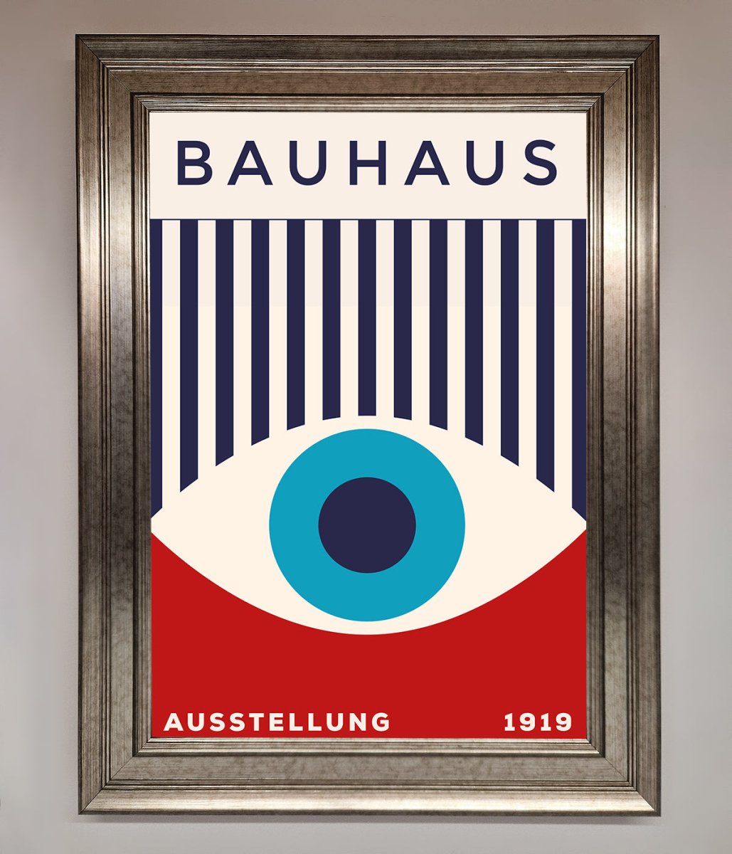 Bauhaus Red and Blue Eye Framed Wall Art