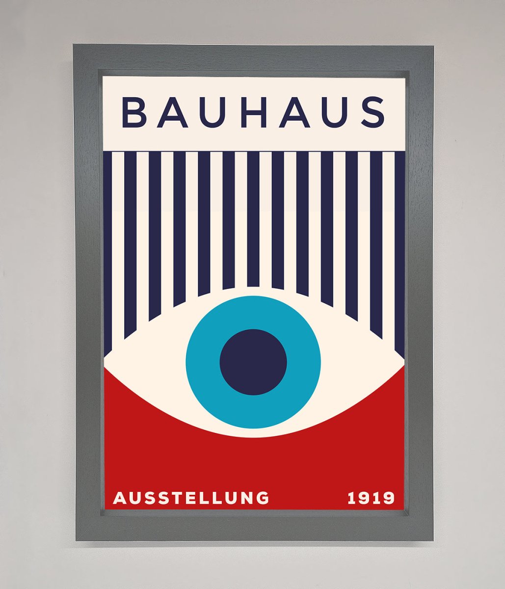 Bauhaus Red and Blue Eye Framed Wall Art