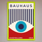 Bauhaus Red and Blue Eye Framed Wall Art