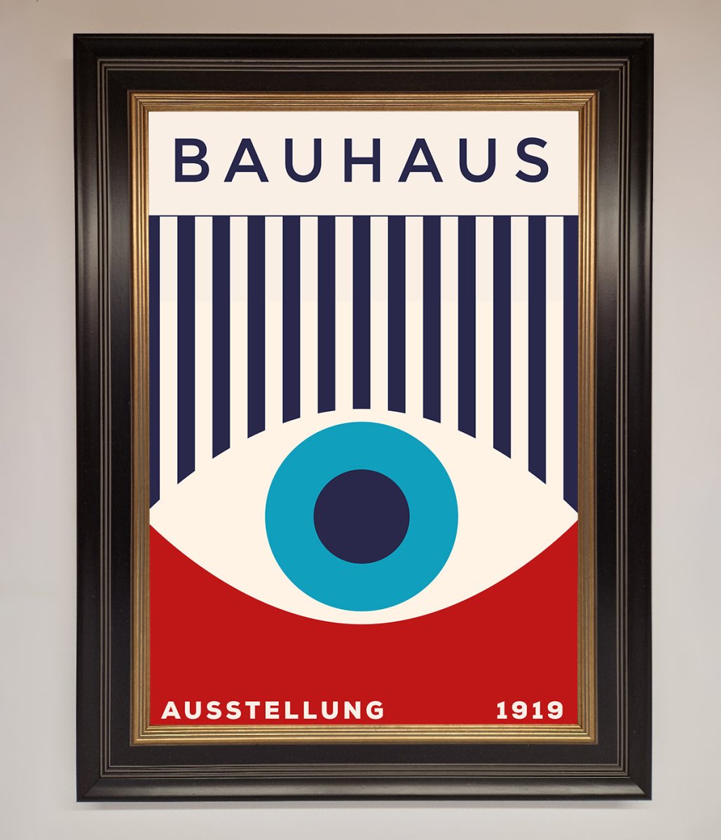 Bauhaus Red and Blue Eye Framed Wall Art