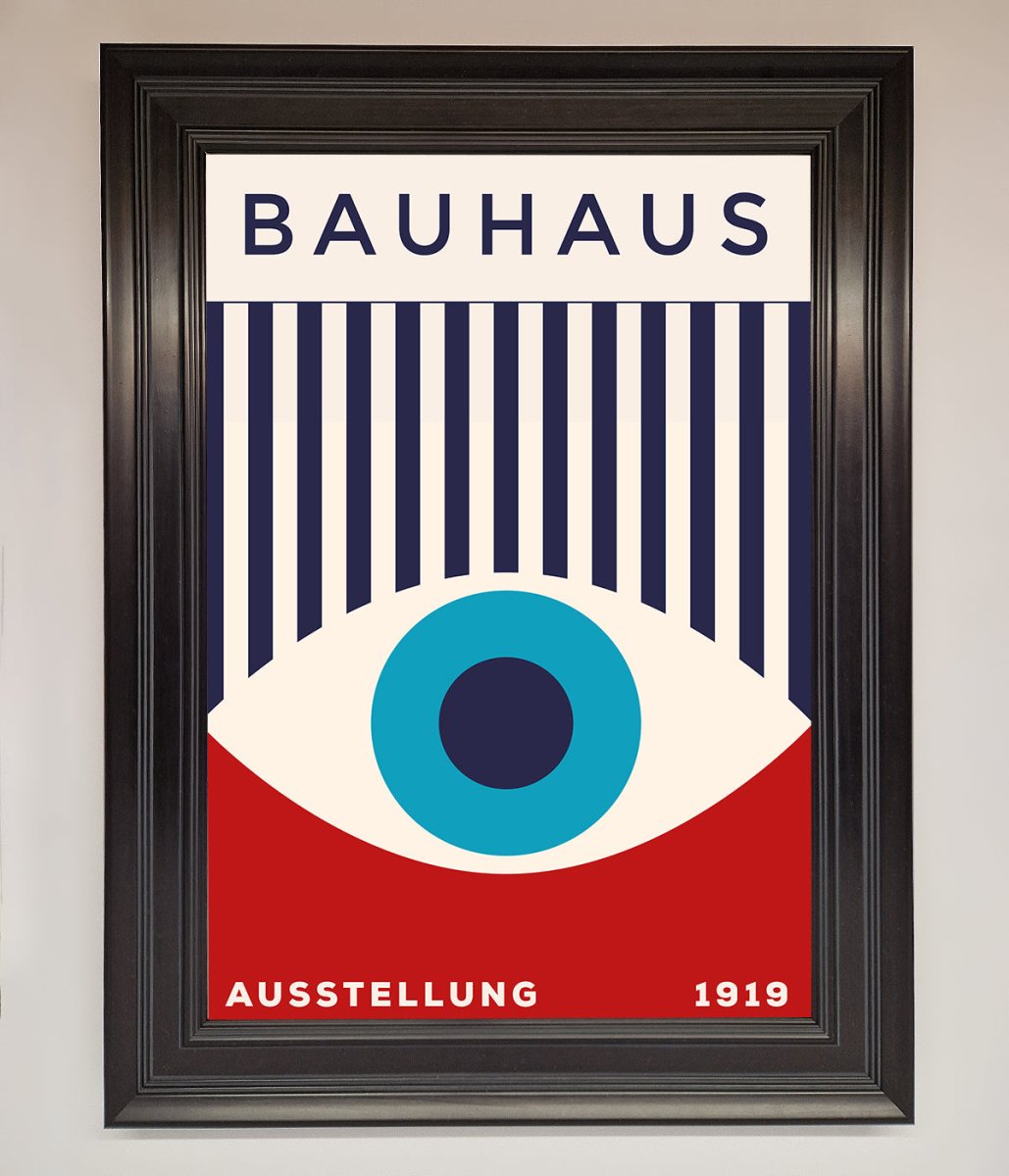 Bauhaus Red and Blue Eye Framed Wall Art