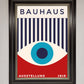 Bauhaus Red and Blue Eye Framed Wall Art