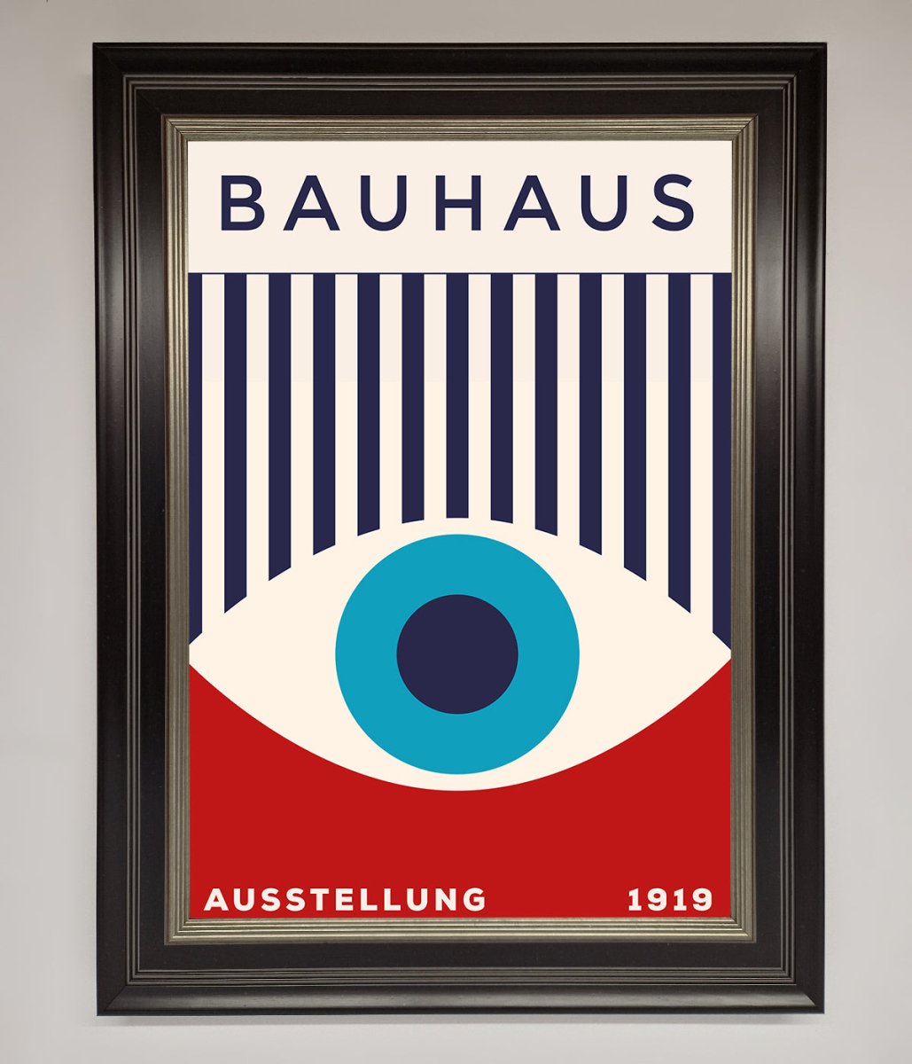 Bauhaus Red and Blue Eye Framed Wall Art