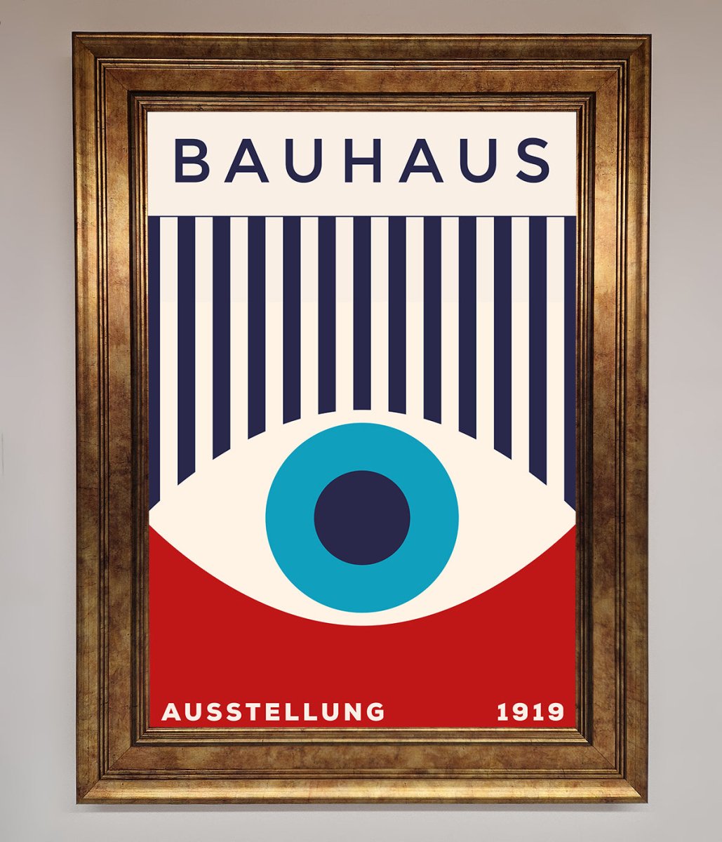 Bauhaus Red and Blue Eye Framed Wall Art