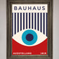 Bauhaus Red and Blue Eye Framed Wall Art