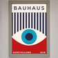Bauhaus Red and Blue Eye Framed Wall Art