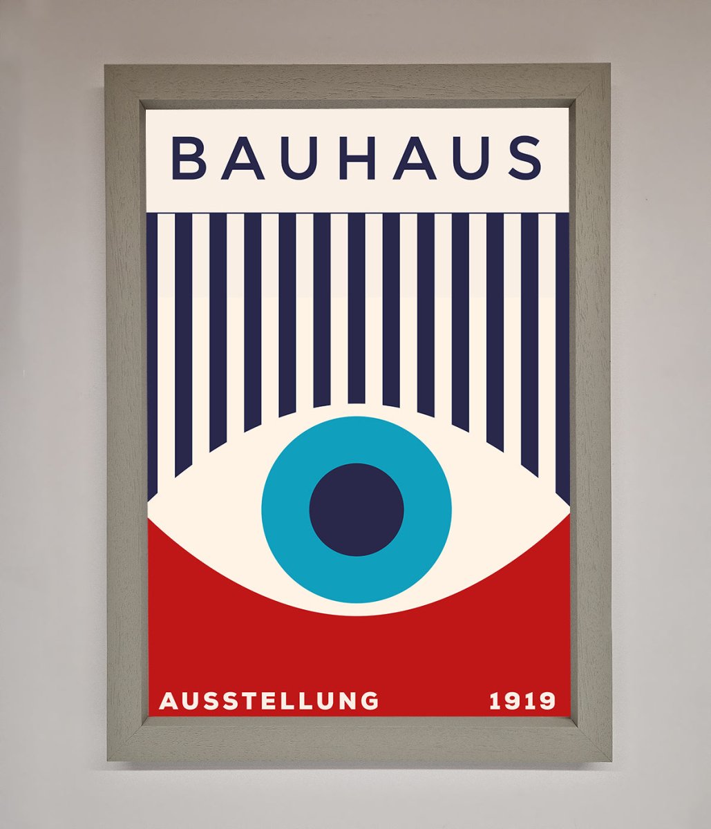 Bauhaus Red and Blue Eye Framed Wall Art