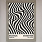 Bauhaus Wavy Black Lines Framed Poster