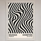 Bauhaus Wavy Black Lines Framed Poster