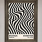 Bauhaus Wavy Black Lines Framed Poster