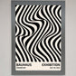Bauhaus Wavy Black Lines Framed Poster