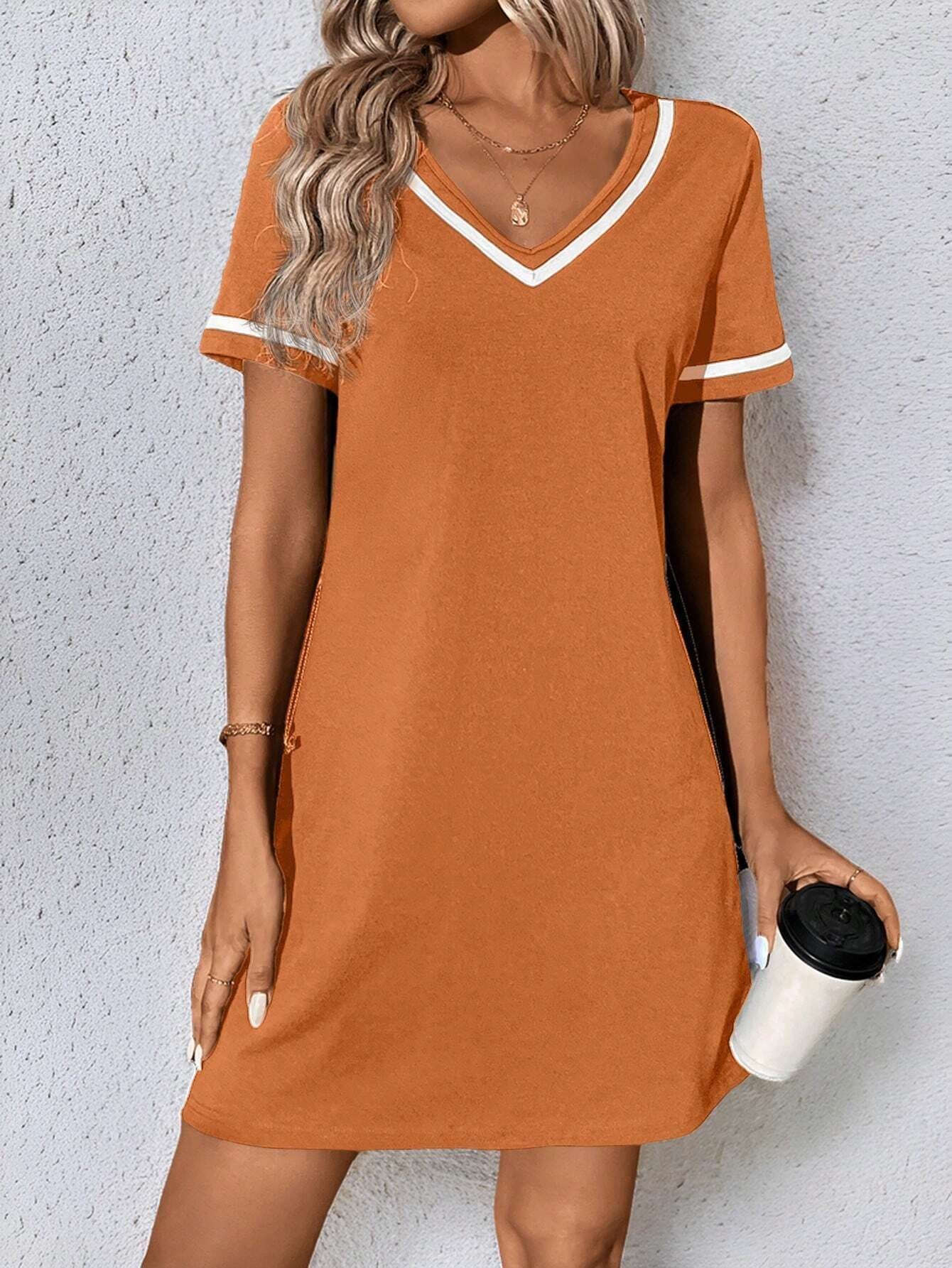 Women's Tennis-Style Dress, Casual Short-Sleeve Dress, Multi Colours