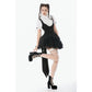 Dark in Love Court-Style Black and White Lace Blouse