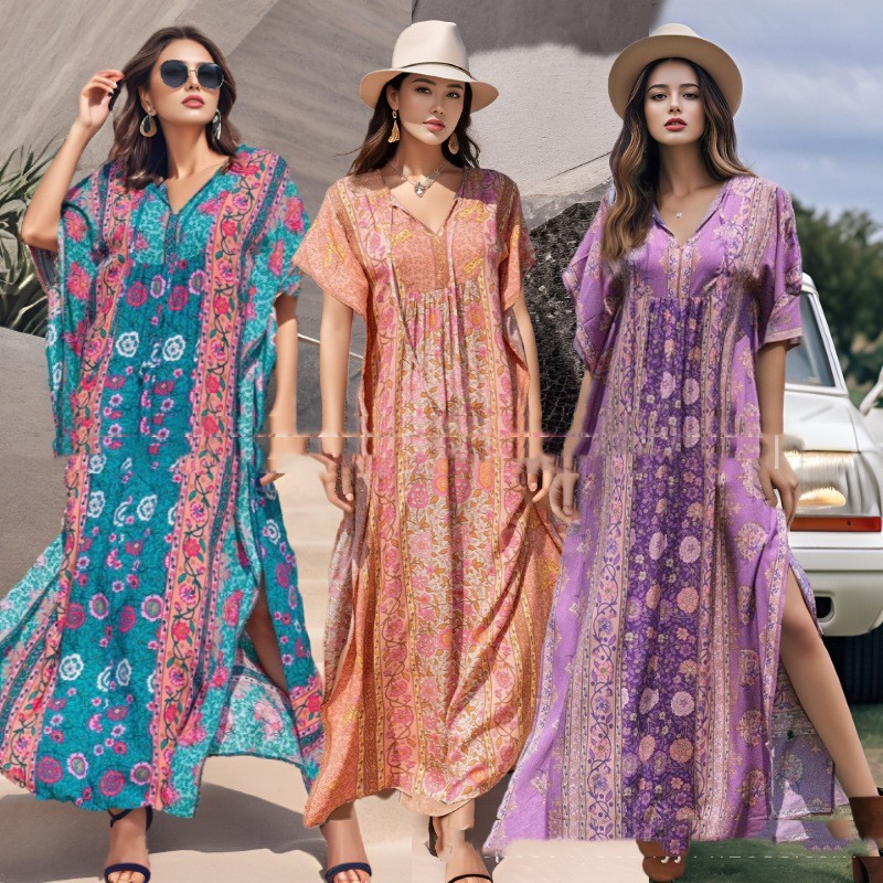 Abstract Print Casual Vacation Beach Dress