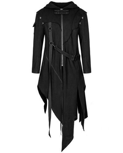 Gothic Punk-Style Long Belted Costume Jacket