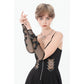 Dark In Love Punk Mesh Hollow Chain-Decor Gloves
