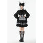 Dark in Love Hexa Layered Tartan Skirt in Black