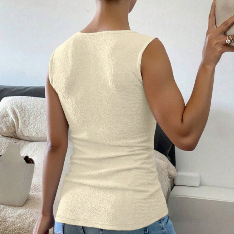 Vireous Women's Versatile Elegant Sleeveless Smock Top