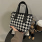 Houndstooth or Checkerboard Fashion Plaid Shoulder Handbag