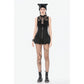 Dark in Love Brynja Eyelet Balloon Shorts in Black