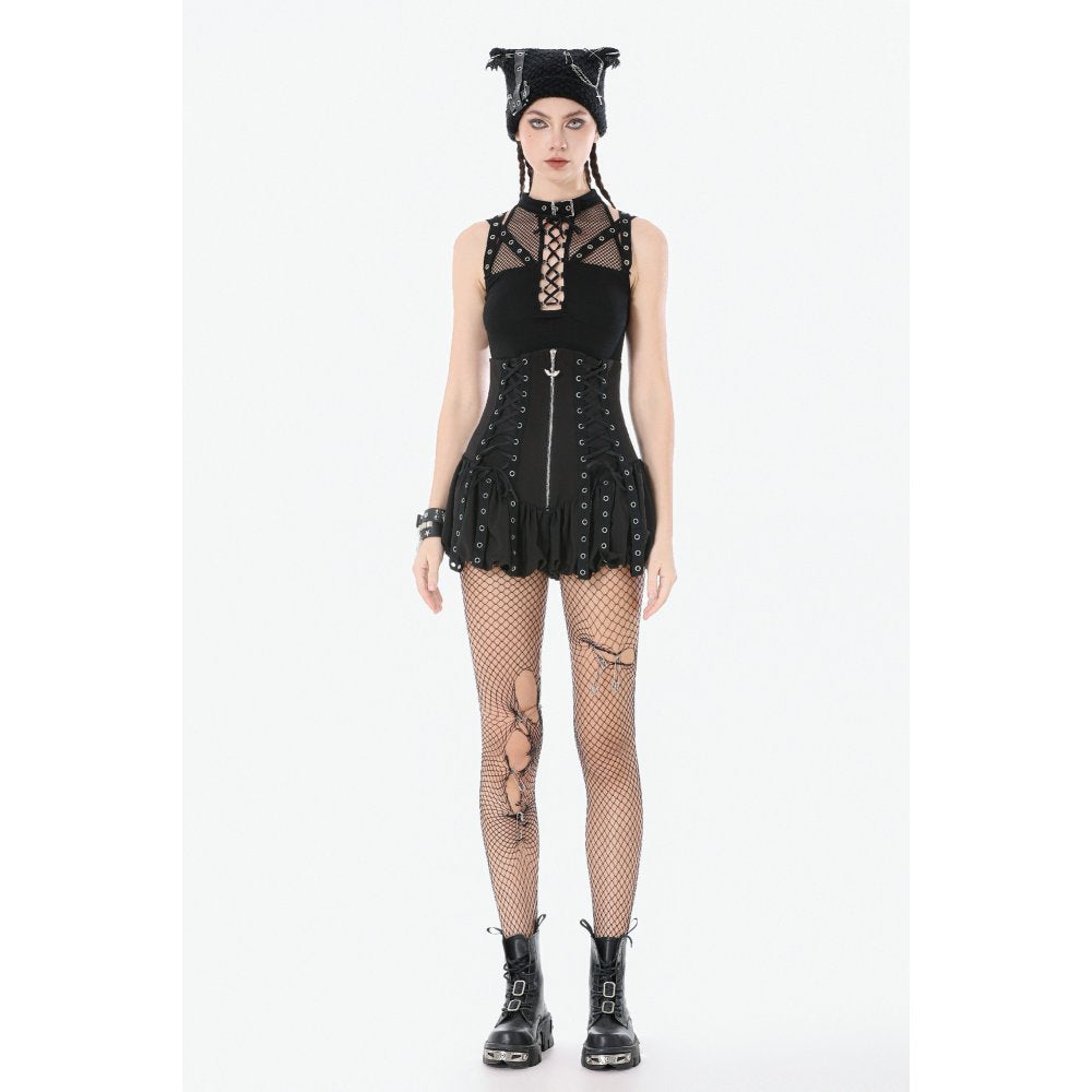 Dark in Love Brynja Eyelet Balloon Shorts in Black