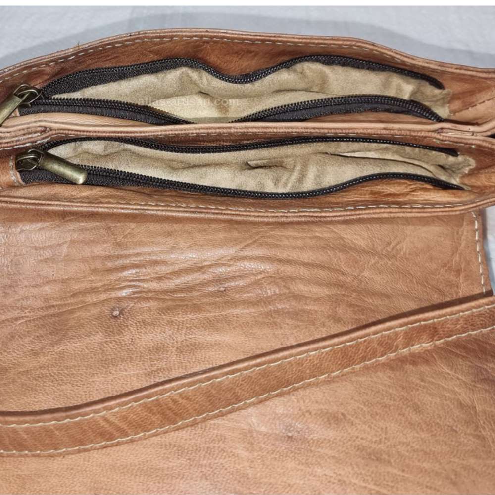 Tadla Lightweight Goat Leather Besace Sling Handbag