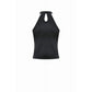 Dark in Love Bondage Mesh-Panel Buckle Halter Top