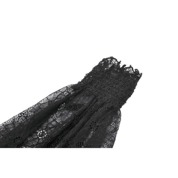 Dark in Love Seraphine Black Lace Ruffle Arm Warmer Sleeves