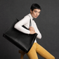Handmade Leather Shopper in Black