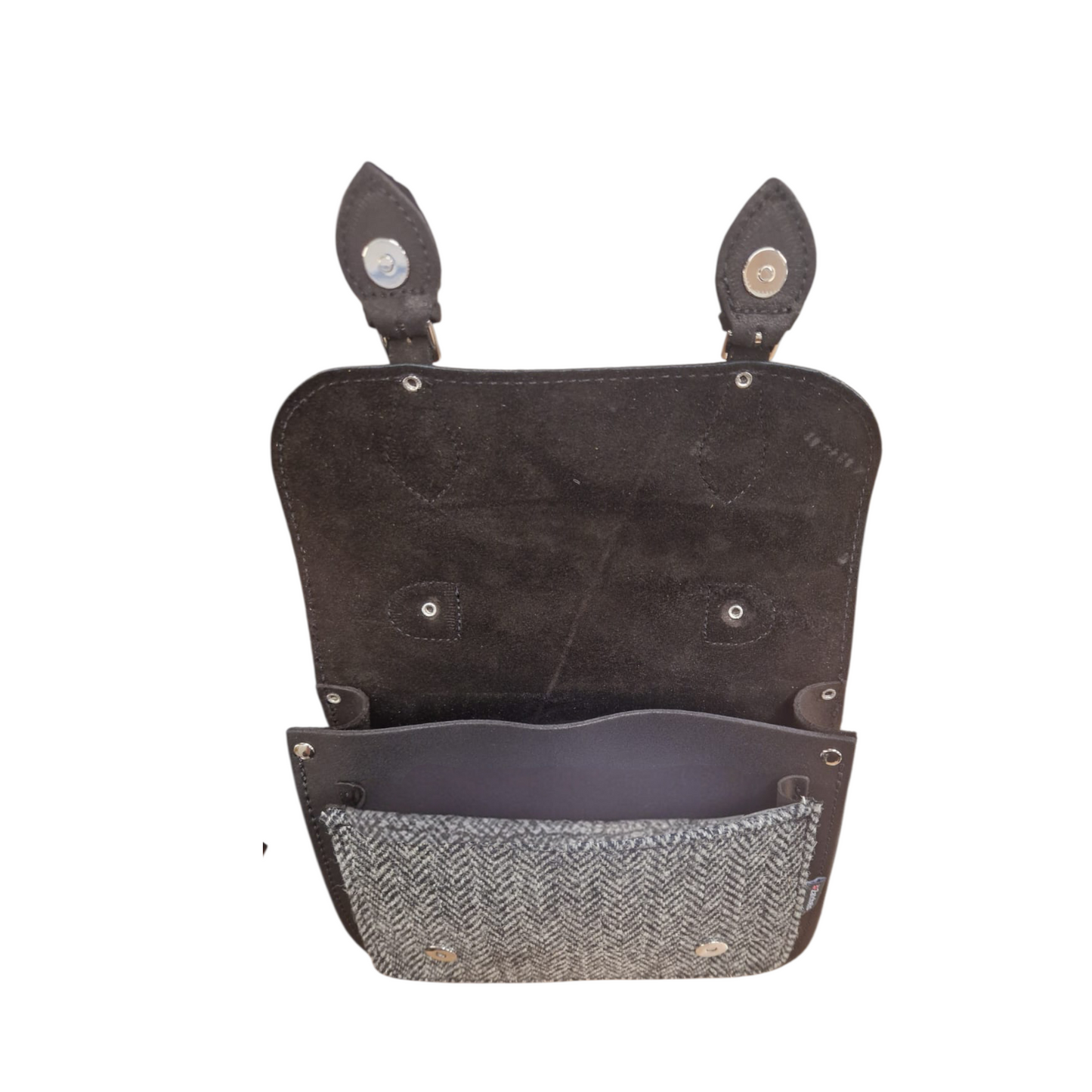Midi Tannery & Tweed Satchel in Black