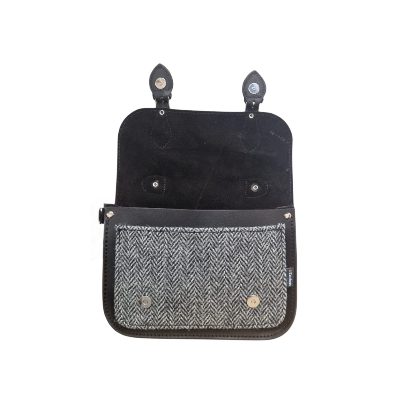 Midi Tannery & Tweed Satchel in Black