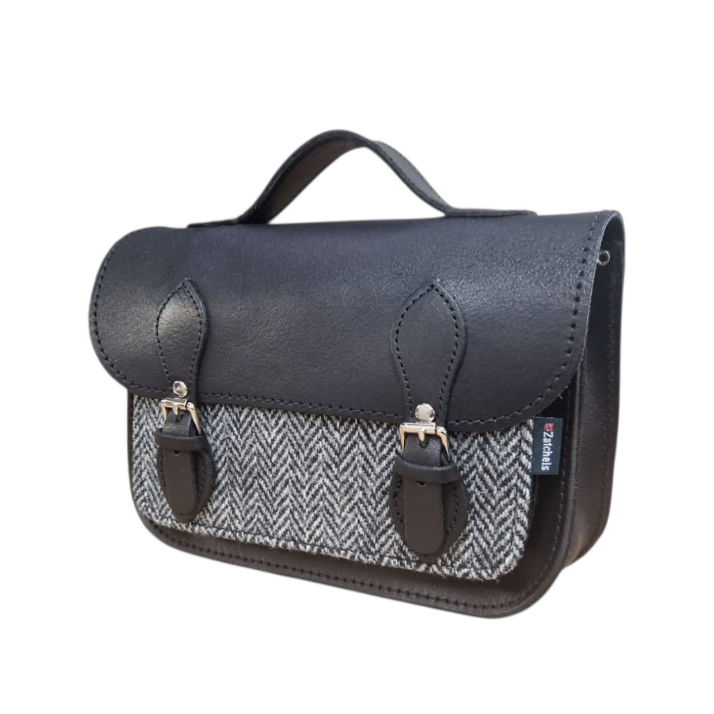 Midi Tannery & Tweed Satchel in Black