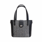 Tannery Tweed & Leather Mini Twist Lock Shopper Bag in Black