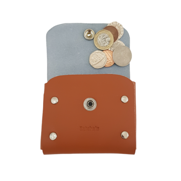 Handmade Leather Simple Coin Purse in Burnt Orange