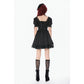 Dark in Love Gothic Lace Square-Neck Puff-Sleeve Dress