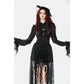 Dark in Love Sabina High-Low Sheer Lace Skirt in Black