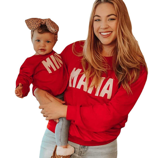 Parent-Child Hoodie Set, Mama and Mini Printed Sweatshirts